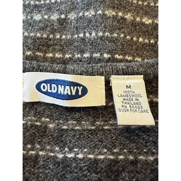 Vintage Old Navy Heather Gray Lambswool Sweater Vest Sz M Preppy, Dark Academia - Picture 9 of 10
